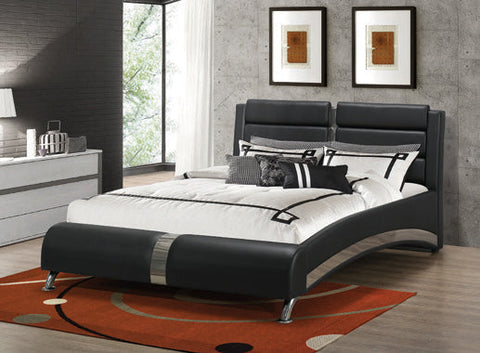 Coaster Jeremaine California King Upholstered Bed Black Model 300350KW