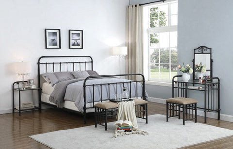 Coaster Livingston Eastern King Panel Metal Bed Dark Bronze Model 300399KE