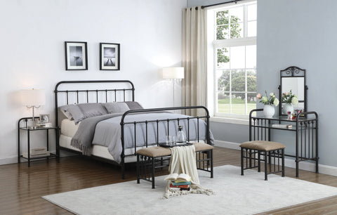Coaster Livingston Queen Panel Metal Bed Dark Bronze Model 300399Q