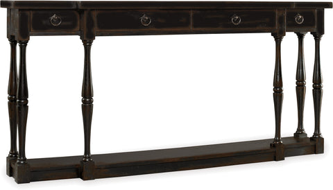 Hooker Furniture Living Room Sanctuary Four-Drawer Thin Console - Ebony