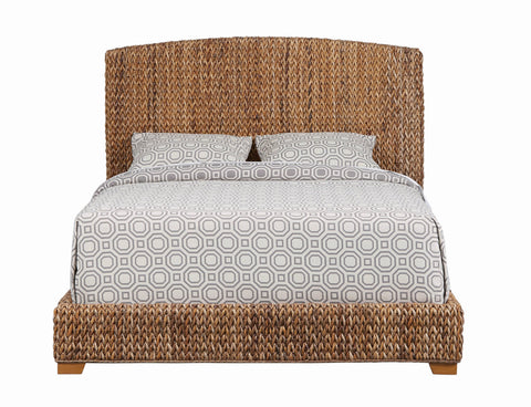 Coaster Laughton Eastern King Hand-Woven Banana Leaf Bed Amber Model 300501KE