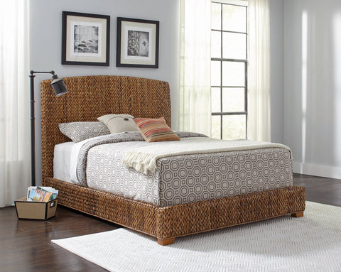 Coaster Laughton Eastern King Hand-Woven Banana Leaf Bed Amber Model 300501KE