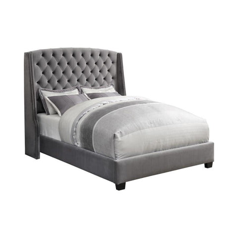 Coaster Pissarro Eastern King Tufted Upholstered Bed Grey Model 300515KE