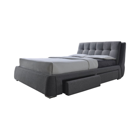 Coaster Fenbrook Eastern King Tufted Upholstered Storage Bed Grey Model 300523KE