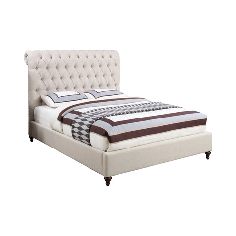 Coaster Devon Button Tufted Upholstered Full Bed Beige Model 300525F