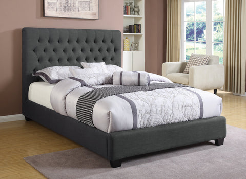 Coaster Chloe Tufted Upholstered Eastern King Bed Charcoal Model 300529KE