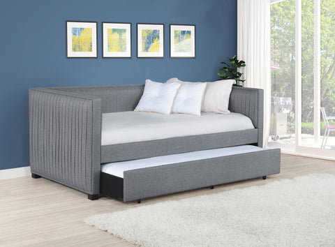 Coaster Brodie Upholstered Twin Daybed with Trundle Grey Model 300554