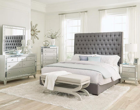 Coaster Camille 5-piece Eastern King Bedroom Set Grey and Metallic Mercury Model 300621KE-S5