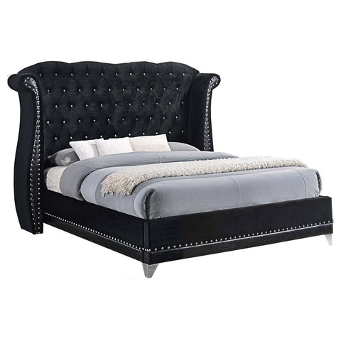 Coaster Barzini Queen Tufted Upholstered Bed Black Model 300643Q