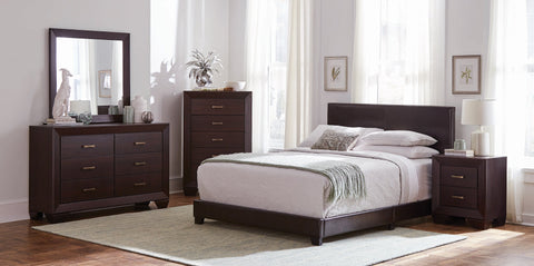 Coaster Dorian Upholstered Queen Bed Brown Model 300762Q