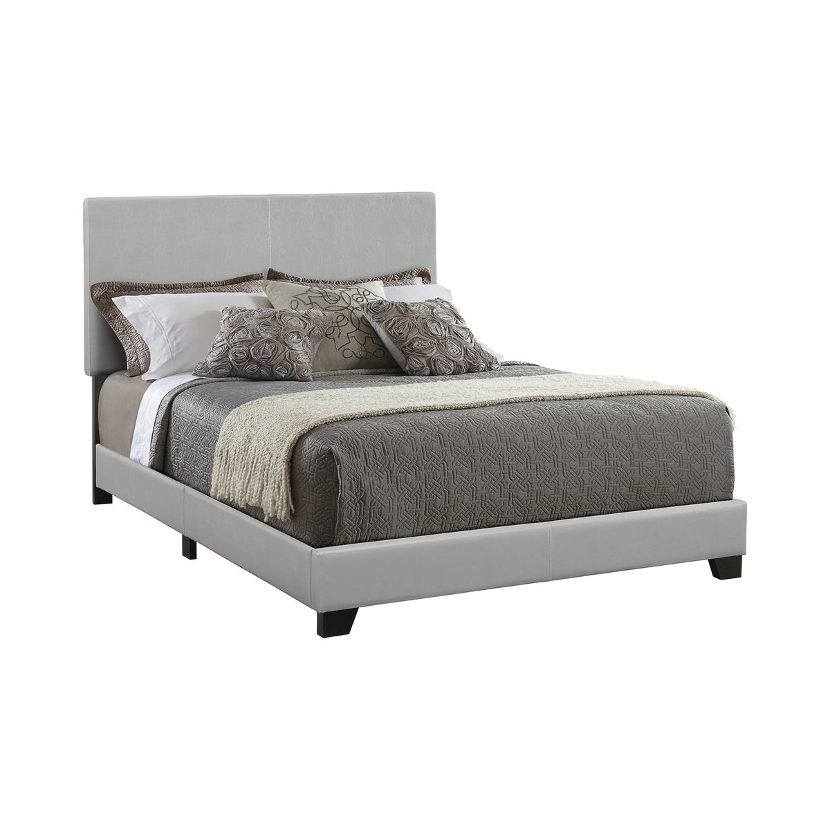 Coaster Dorian Upholstered Eastern King Bed Grey Model 300763KE