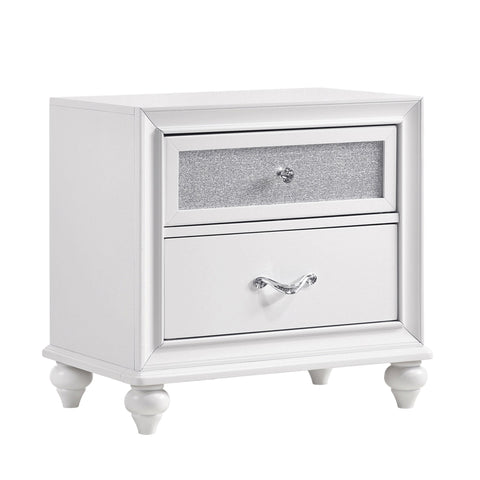Coaster Barzini Eastern King Wingback Tufted Bed White Model 300843KE