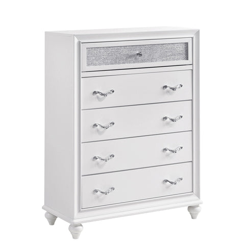 Coaster Barzini Eastern King Wingback Tufted Bed White Model 300843KE