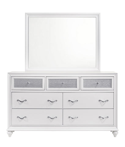 Coaster Barzini Queen Wingback Tufted Bed White Model 300843Q