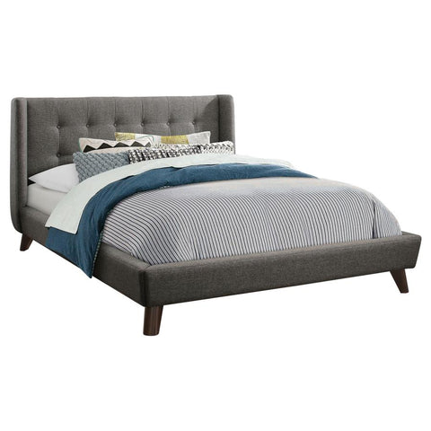 Coaster Carrington Button Tufted Eastern King Bed Grey Model 301061KE