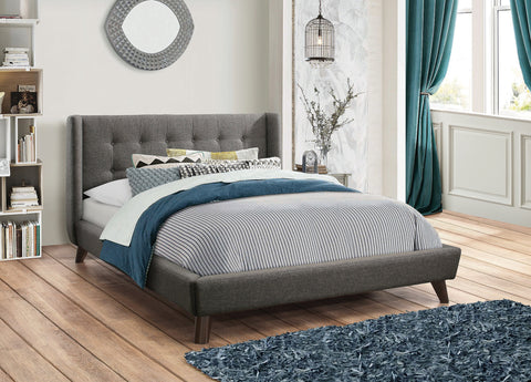 Coaster Carrington Button Tufted Eastern King Bed Grey Model 301061KE
