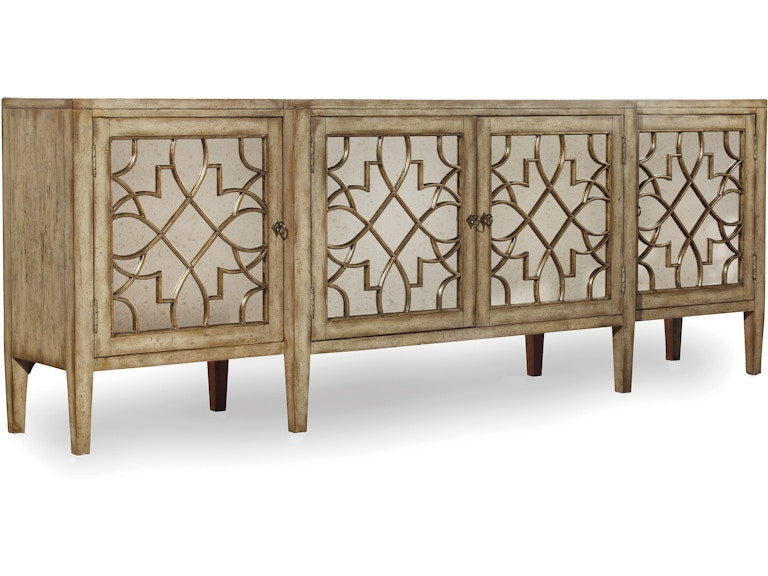 Hooker Furniture Living Room Sanctuary Four-Door Mirrored Console - Surf-Visage