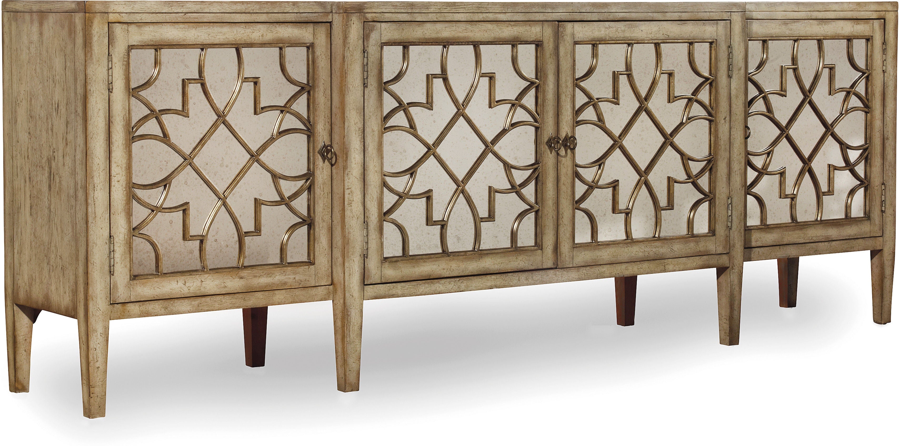 Hooker Furniture Living Room Sanctuary Four-Door Mirrored Console - Surf-Visage