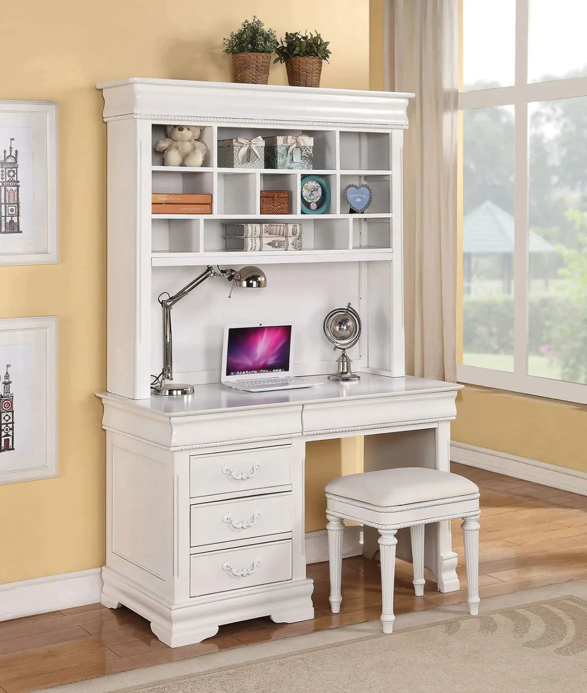 Classique White Computer Hutch Model 30134 By ACME Furniture