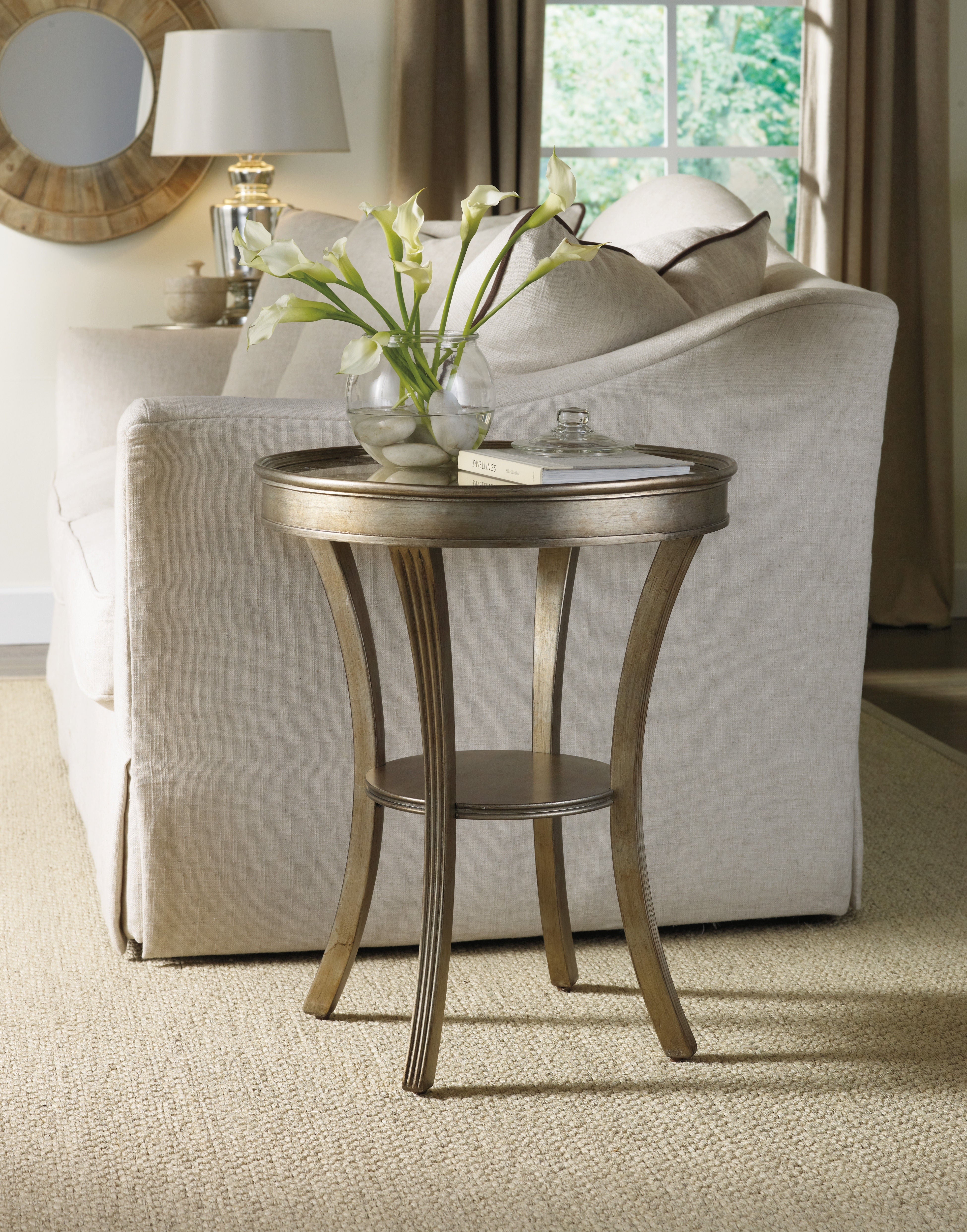 Hooker Furniture Living Room Sanctuary Round Mirrored Accent Table - Visage