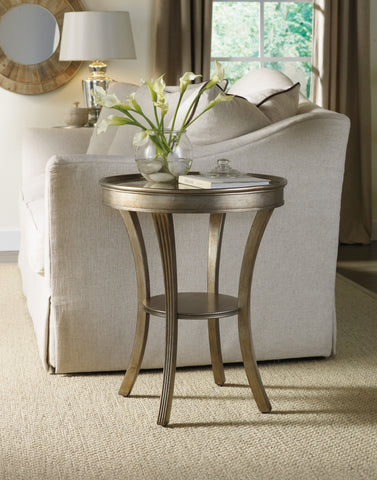 Hooker Furniture Living Room Sanctuary Round Mirrored Accent Table - Visage