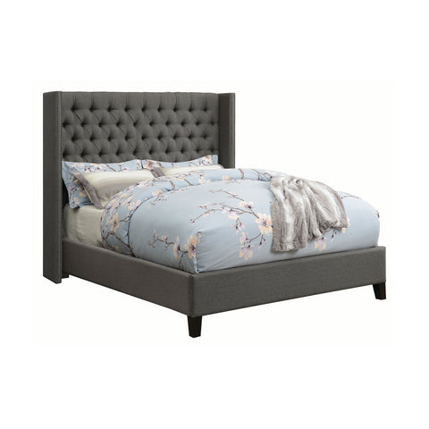 Coaster Bancroft Demi-wing Upholstered Full Bed Grey Model 301405F