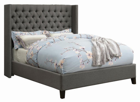 Coaster Bancroft Demi-wing Upholstered Full Bed Grey Model 301405F