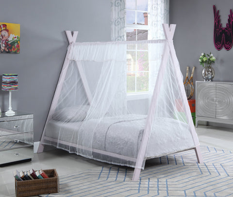 Coaster Fultonville Twin Metal Tent Bed Pink Model 302133