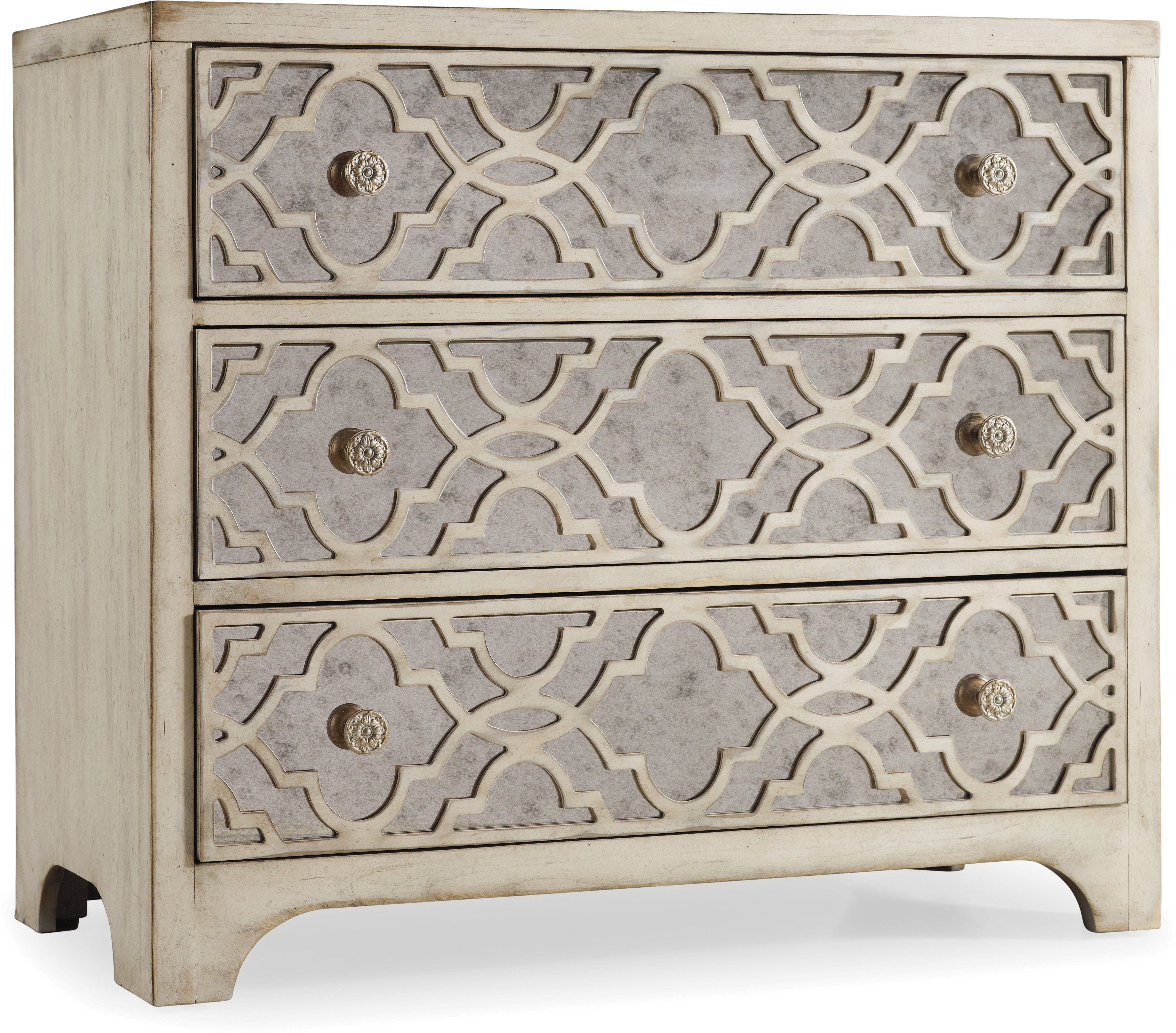 Hooker Furniture Living Room Sanctuary Fretwork Chest-Pearl Essence