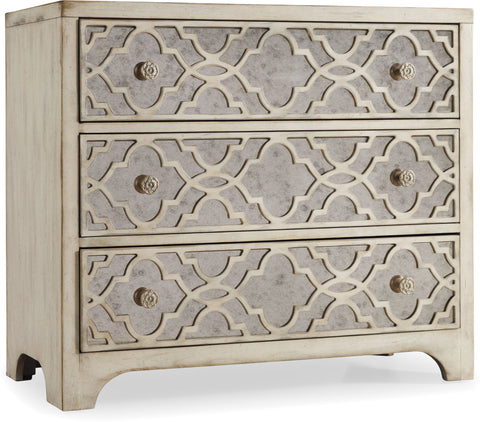 Hooker Furniture Living Room Sanctuary Fretwork Chest-Pearl Essence