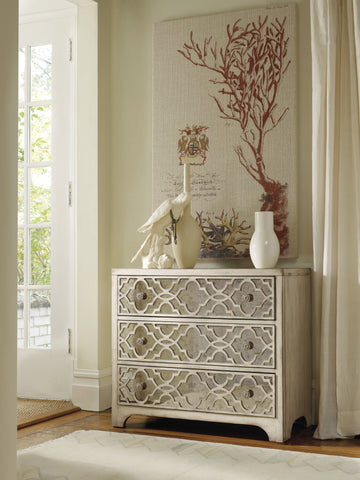 Hooker Furniture Living Room Sanctuary Fretwork Chest-Pearl Essence