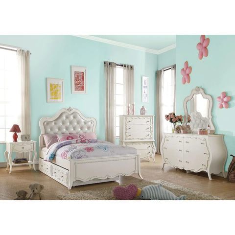 Edalene PU & Pearl White Full Bed Model 30500F By ACME Furniture