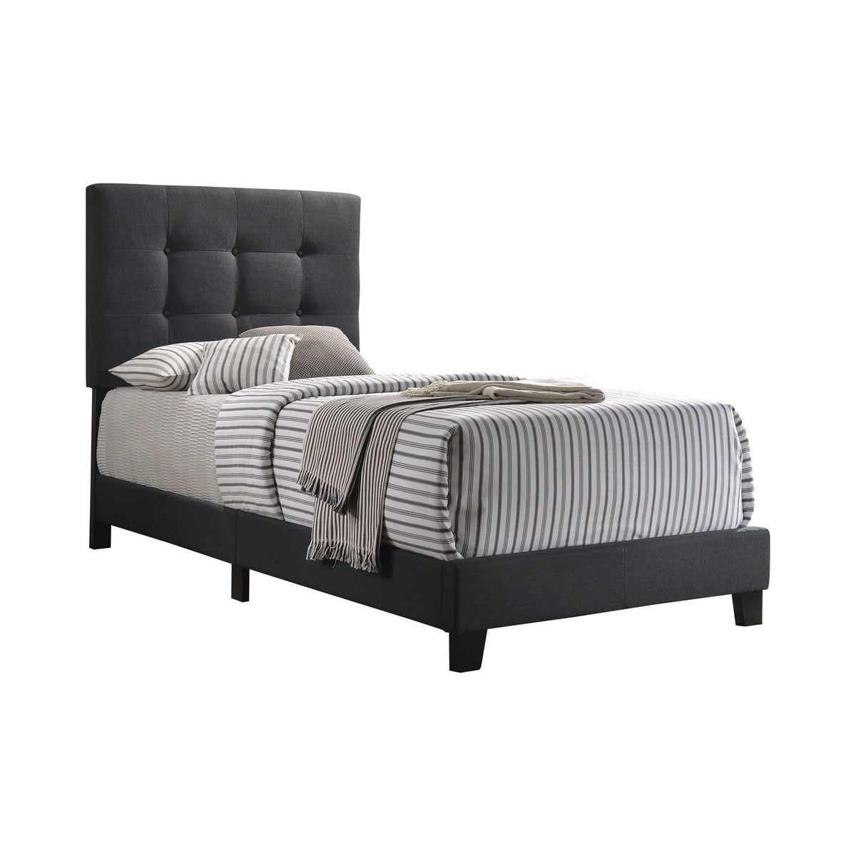 Coaster Mapes Tufted Upholstered Twin Bed Charcoal Model 305746T