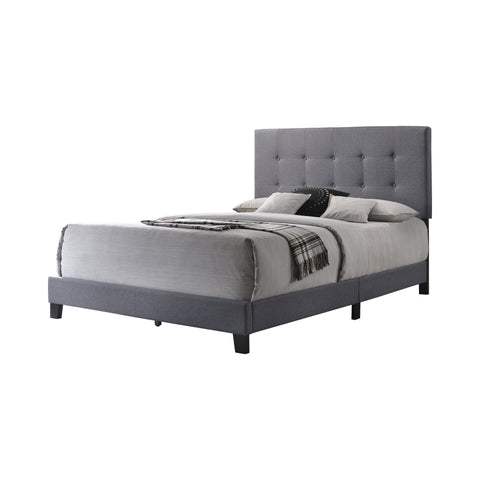 Coaster Mapes Tufted Upholstered Eastern King Bed Grey Model 305747KE