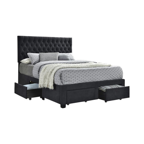 Coaster Soledad Full 4-drawer Button Tufted Storage Bed Charcoal Model 305877F