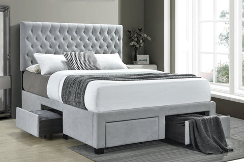 Coaster Soledad Queen 4-drawer Button Tufted Storage Bed Beige Model 305878Q