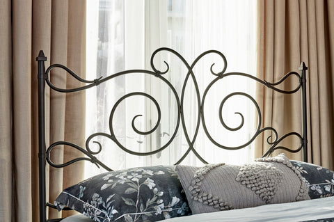 Coaster Parleys Eastern King Metal Bed with Scroll Headboard Dark Bronze Model 305967KE