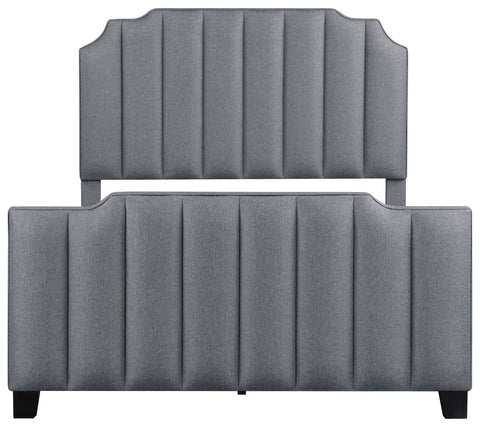 Coaster Fiona Upholstered Panel Bed Light Grey Model 306029F