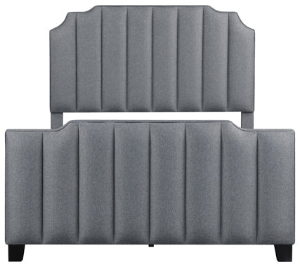 Coaster Fiona Upholstered Panel Bed Light Grey Model 306029F