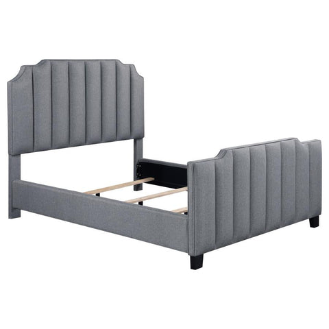 Coaster Fiona Upholstered Panel Bed Light Grey Model 306029Q