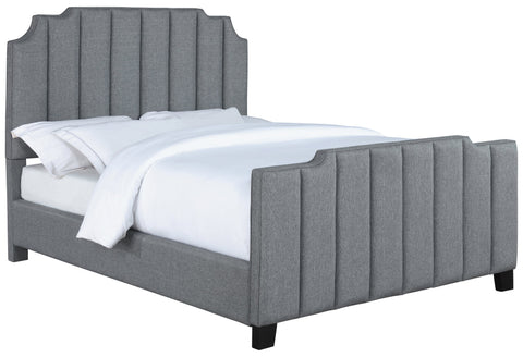 Coaster Fiona Upholstered Panel Bed Light Grey Model 306029Q