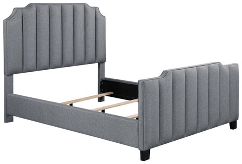 Coaster Fiona Upholstered Panel Bed Light Grey Model 306029Q