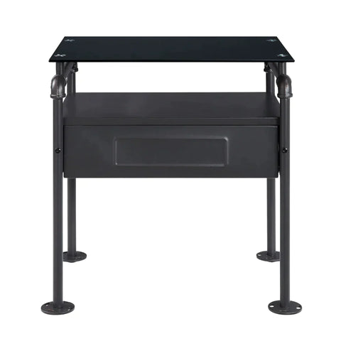 Nicipolis Glass & Sandy Gray Nightstand Model 30738 By ACME Furniture