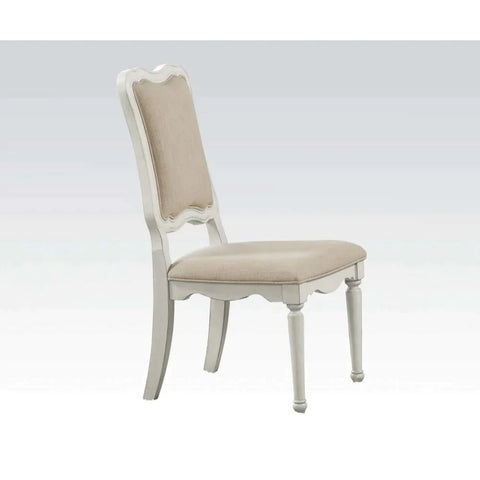 Morre Beige Linen & Antique White Chair Model 30814 By ACME Furniture