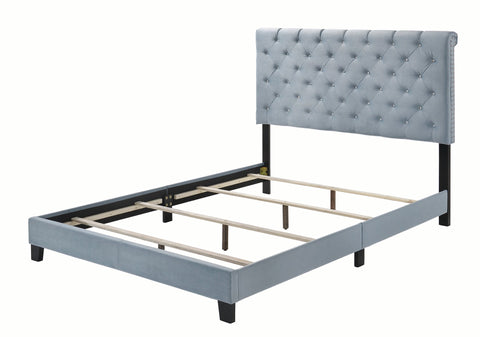 Coaster Warner Eastern King Upholstered Bed Slate Blue Model 310041KE