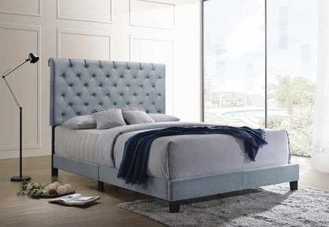 Coaster Warner Eastern King Upholstered Bed Slate Blue Model 310041KE
