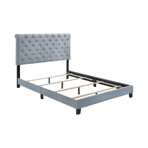 Coaster Warner Queen Upholstered Bed Slate Blue Model 310041Q