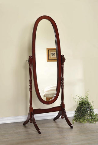 Coaster Foyet Oval Cheval Mirror Merlot Model 3101