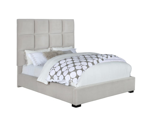 Coaster Panes Queen Tufted Upholstered Panel Bed Beige Model 315850Q