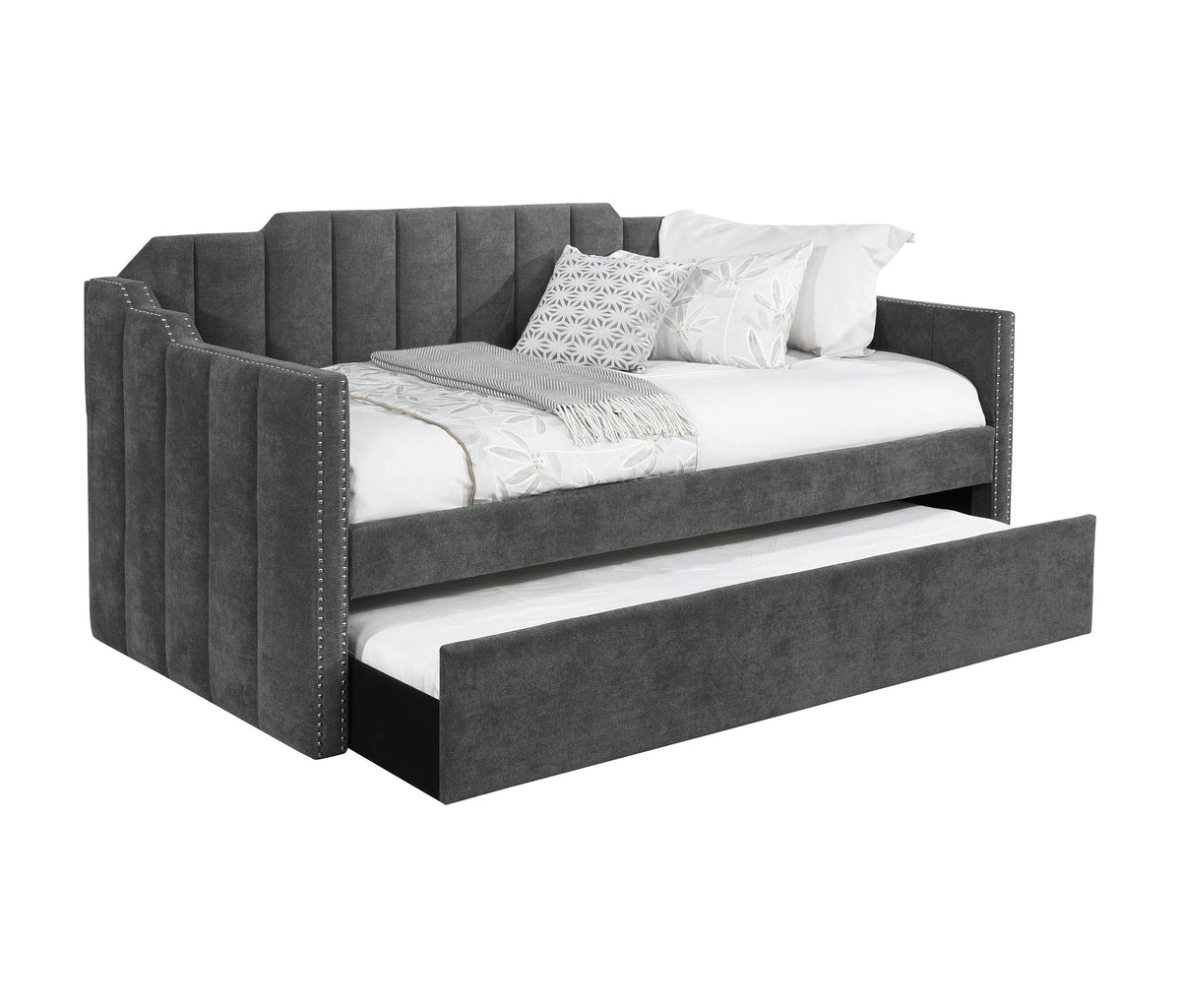 Coaster Kingston Upholstered Twin Daybed with Trundle Charcoal Model 315962